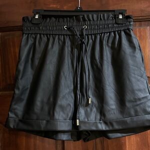 Zenana Outfitters Black Faux Leather Shorts